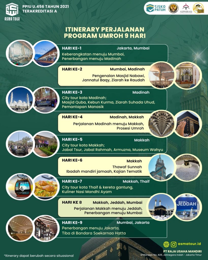 Itinerary Umroh ASMA TOUR