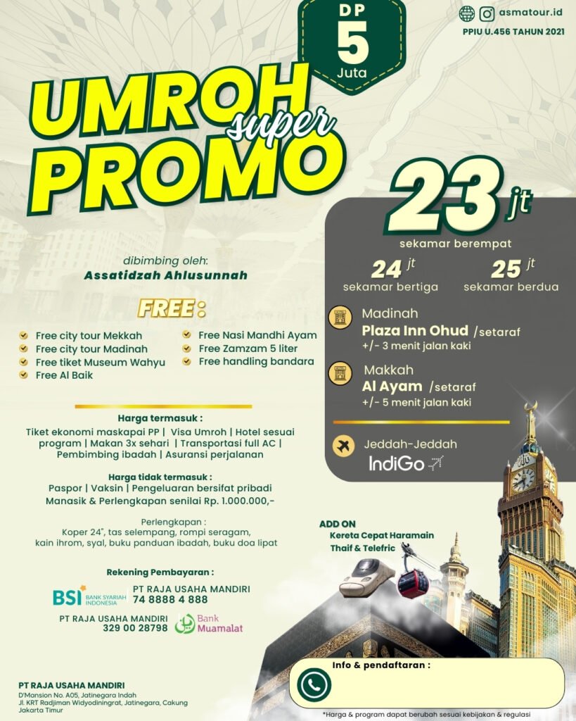 Paket Umroh Super Promo 23 Juta