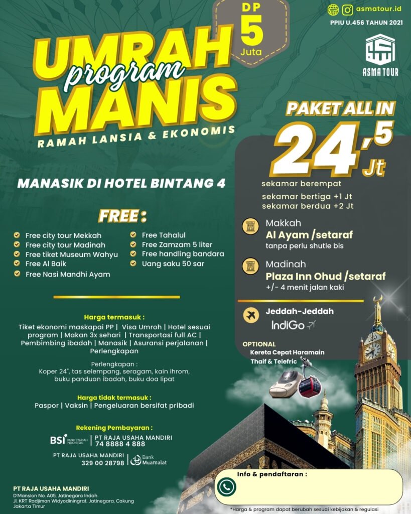 Paket Umroh Manis 24,5 jt